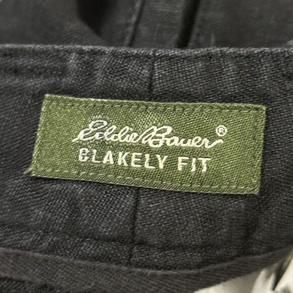 Eddie Bauer Blakely Fit Pants Women 14 Tall Black Linen Pockets High-Rise i92 - Picture 7 of 15
